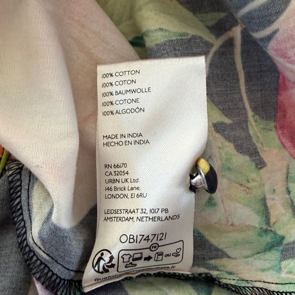 Maeve by Anthropologie Poplin Ruffle-Neck Halter Tank Fruit Tropical Print XS - Picture 9 of 13